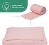 Waldin Babybett aus Holz 7in1 mit Matratze, mitwachsendes Kinder-Bett, belüftet, Boden 5-fach verstellbar, All-Inclusive-Set Holz grau, Stoffe lachs Bild 5