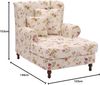 Mareille Big Sessel Flachgewebe Weiß Buche Nussbaumfarben Bild 2