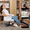 MEUBLE COSY Bürostuhl 2er Ergonomisch Schreibtischstuhl mit höhenverstellbar Armlehnen 360° Drehbar Schminkstuhl Sessel für Büro Wohnzimmer Schlafzimmer Vanity, Bouclé Frottier, Weiß Bild 5