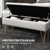 HOMCOM Polsterbank Sitzbank mit Stauraum, Leinenoptik (Bettbank, 1-St, Bank mit Stauraum), 100 x 40 x 49 cm, Creme Bild 5