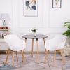 H. J WeDoo 2er-Set Wohnzimmerstuhl Esszimmerstuhl mit Armlehne und Buchenholz Retro Design Stuhl für Büro Lounge Küche Wohnzimmer (Weiß) Bild 2