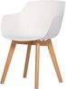 H. J WeDoo 2er-Set Wohnzimmerstuhl Esszimmerstuhl mit Armlehne und Buchenholz Retro Design Stuhl für Büro Lounge Küche Wohnzimmer (Weiß) Bild 4