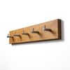 Woods Hakenleiste Garderobe Holz massiv I Garderobenleiste Landhaus I moderne Wandgarderobe aus Holz handgefertigt in Bayern I Handtuchhalter I Garderobenpaneel (55cm (5 Haken), Eiche, Edelstahl Haken) Bild 4