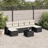 vidaXL 8-tlg. Garten-Sofagarnitur mit Kissen Schwarz Poly Rattan 3251683 Bild 2