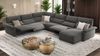 Sofanella Merida Wohnlandschaft Polsterecke Stoffsofa Sofa in Hellgrau Bild 4