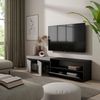 Skraut Home | TV-Schrank, Lowboard | für Wohnzimmer und Esszimmer | 200 x 45 x 35 cm | Für TV-Geräte bis zu 80" | Fernsehtisch | Moderner Stil | Zement Bild 4