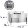 Royal Catering Spülenschrank Spülschrank Edelstahl Doppel Küchenspüle Edelstahlspültisch Spüle Bild 2