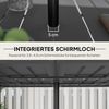 Outsunny Gartentisch mit Schirmloch, Lamellendesign (Outdoor Campingtisch aus Stahl, 1-St, wetterfest Balkontisch), 150 x 90 cm, für Garten, Balkon, Schwarz Bild 5