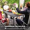 Outsunny Gartentisch mit Schirmloch, Lamellendesign (Outdoor Campingtisch aus Stahl, 1-St, wetterfest Balkontisch), 150 x 90 cm, für Garten, Balkon, Schwarz Bild 4