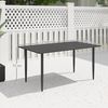 Outsunny Gartentisch mit Schirmloch, Lamellendesign (Outdoor Campingtisch aus Stahl, 1-St, wetterfest Balkontisch), 150 x 90 cm, für Garten, Balkon, Schwarz Bild 3