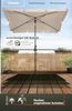 4smile Sonnenschirm Balkon in Beige - Sonnenschirm rechteckig 200x125 cm mit UV50+ Sonnenschutz | Balkon Schirm knickbar höhenverstellbar | Robuster Balkonschirm für optimalen Schatten Bild 3