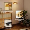 HOMCOM Stehlampe Stehleuchte mit 3000 K warmem Licht, Fußschalter, Ein-,Ausschalter, LED fest integriert, Warmweiß, für Wohnzimmer Schlafzimmer, exkl. Glühbirne, Messing Bild 4