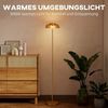 HOMCOM Stehlampe Stehleuchte mit 3000 K warmem Licht, Fußschalter, Ein-,Ausschalter, LED fest integriert, Warmweiß, für Wohnzimmer Schlafzimmer, exkl. Glühbirne, Messing Bild 3
