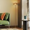 HOMCOM Stehlampe Stehleuchte mit 3000 K warmem Licht, Fußschalter, Ein-,Ausschalter, LED fest integriert, Warmweiß, für Wohnzimmer Schlafzimmer, exkl. Glühbirne, Messing Bild 5