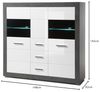 Highboard Briard in weiß Hochglanz und grau Stone  149 x 142 x 42 cm Bild 3