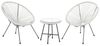 SVITA Balkonset BALI, (Set, Set aus 2x Sessel, 1x Tisch), Garten-Möbel Set, Sitzgruppe, Terrasse, Polyrattan, Weiß Bild 3
