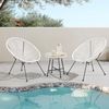 SVITA Balkonset BALI, (Set, Set aus 2x Sessel, 1x Tisch), Garten-Möbel Set, Sitzgruppe, Terrasse, Polyrattan, Weiß Bild 2