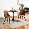 MEUBLE COSY Esszimmerstühle 2er Set Küchenstühle Ergonomisch Wohnzimmerstuhl Retro Sessel mit Rückenlehne Sitzfläche aus Vintage Künstlich Wildleder Metallbeine Braun, 52. 5x49. 5x83 cm Bild 2