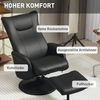 HOMCOM Relaxsessel mit Hocker 360°Drehbar TV-Sessel mit Liegefunktion (Fernsehsessel, 1-St, Ruhesessel mit Verstellbar Rückenlehne), bis 150 kg belastbar für Wohnzimmer Kunstleder, Schwarz Bild 5