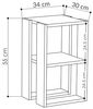 Dmora Nachttisch Imai 30 x 30 x 55h cm Weiß, 2 Regalböden Bild 2
