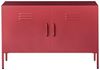Metallschrank mit hohen Füßen, Türen, Griffen & Regalboden, Stahl, 100 x 40 x 65 cm, Rot Bild 4