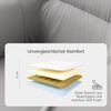 Baroni Home Moderner Sessel mit Armlehne und Kunstleder Polsterung mit goldfarbenen Beinen aus Metall, Wohnzimmer- und Schlafzimmer Sessel, Esszimmerstuhl, Leseecke, Grau, 55 x 84 x 47 cm Bild 5