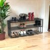 DanDiBo Schuhregal Metall Schwarz 3 Ebenen 96552 Schuhablage Schuhständer Modern Stabil Massiv Schuhschrank Ablage Bild 2