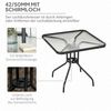 Outsunny Gartentisch aus Metall, 76x76 cm, wetterfest, mit Schirmloch (quadrarisch Balkontisch, 1-St, rutschfest Buffettisch), für Outdoor, Garten, Terrasse, Balkon, Schwarz Bild 4