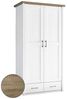 Kleiderschrank im Landhaus Design LUND-78 in Pinie weiß Nb. /Trüffel Eiche Nb, B/H/T: ca. 106/201/55 cm Bild 3