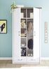 Kleiderschrank im Landhaus Design LUND-78 in Pinie weiß Nb. /Trüffel Eiche Nb, B/H/T: ca. 106/201/55 cm Bild 2