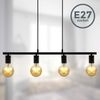 LED-Leuchtmittel B.K.Licht Pendelleuchte Retro Vintage Schwarz 4-flammig max. 4 x 60W Bild 2