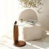 Hanah Home Elegant Side Table, 35 x 53 x 35 cm, 100% Solid Wood Frame & Tempered Glass Top, Chestnut & Transparent Finish | Perfect for Modern Living Spaces Bild 4