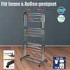 BigDean Wäscheständer Turm 16m Trockenlänge mit 3 Ebenen und 4 Rollen in Grau - Wäscheständer platzsparend für innen & außen Bild 4