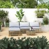 Outsunny Sitzgruppe Balkonmöbel Set mit Kissen, (Sitzgarnitur, 5-tlg, Gartenmöbel-Set), Polyester 73L x 73B x 73H cm Bild 2