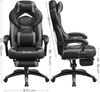 Songmics Gaming Stuhl mit Fußstütze, ergonomisches Design, verstellbare Kopfstütze, Lendenstütze, bis zu 150 kg belastbar, Schwarz-Grau Bild 4