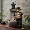 Arnusa Gartenbrunnen Zimmerbrunnen BK851 Springbrunnen Wasserfall Kaskade, Komplettset mit LED Beleuchtung 50 cm Höhe Bild 4