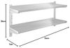 Royal Catering Hängeregal 120 cm Wandbord Gastro doppeltes Wandregal Edelstahl Regal Wandbord Bild 2
