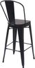 2er-Set Barhocker HWC-A73 inkl. Holz-Sitzfläche, Barstuhl Tresenhocker mit Lehne, Metall Industriedesign ~ schwarz Bild 5