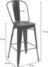 2er-Set Barhocker HWC-A73 inkl. Holz-Sitzfläche, Barstuhl Tresenhocker mit Lehne, Metall Industriedesign ~ schwarz Bild 2