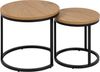 AC Design Furniture Spencer runde Satztische 2er-Set, Tischplatte aus Wildeiche und schwarze Metallbeine, Couchtisch-Set für Wohnzimmer, modernes Beistelltisch-Set,Lampentisch für Wohnzimmer oder Flur Bild 3
