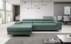 Designer Sofa Melinda mit Schlaf- und Klappfunktion Stoff Grün Links Bild 2