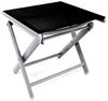 Garten Klappstuhl Aluminium - Textilen Silbergrau/Schwarz + Fußhocker Bild 5