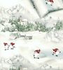 JACK Bettwäsche 135x200cm Schneewichtel Silber Kaeppel, Biber, 2 teilig, Schneelandschaft, Berge, rote Mütze Bild 3