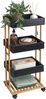 Well Home Bambus-Aufbewahrungswagen mit 1 Regal und 3 Tabletts in schwarzer Farbe, 40 x 30 x 87,5 cm Bild 5