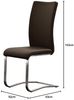 Robas Lund Esszimmerstuhl Leder Baun 2er Set, belastbar bis 130 kg, Schwingstuhl mit Rindsleder, Gestell Edelstahl, Komfortsitzhöhe, 52l x 43b x 103h centimeters Bild 3