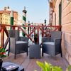 Dmora - Lounge-Set für den Außenbereich Jupiter, Garten-Set mit Kissen, Lounge-Set für den Innenbereich in Rattan-Optik, 100% Made in Italy, Anthrazit Bild 4