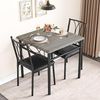 GarveeHome 3-teiliges Esszimmerset für 2 Personen, Quadratisches Holz-Metall-Esstischset mit 2 gepolsterten Stühlen, Landhausgrau – Ideal für kleine Räume & Wohnungen Bild 2