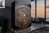 riess-ambiente Barschrank GOLDEN SUNSET 140cm schwarz / gold (Einzelartikel, 1-St) Massivholz · Metall · mit Stauraum · 24 Flaschen · 3D Front · handmade Bild 2