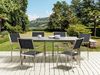 Gartentisch Set COSOLETO GROSSETO Sicherheitsglas Granit Optik 180x90x75 cm Schwarz Bild 2