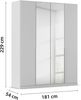 Rauch Möbel Alabama, Kleiderschrank für Schlafzimmer, Kinderzimmer, Wohnzimmer, Garderobe, Flur, 4-türig, Spiegel, mit Zubehör Premium, Farbe Seidengrau, Breite 181 cm Bild 3